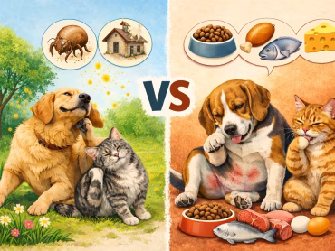 JEUK BIJ HOND OF KAT: VOEDSELALLERGIE, OMGEVINGSALLERGIE OF DARMPROBLEEM?