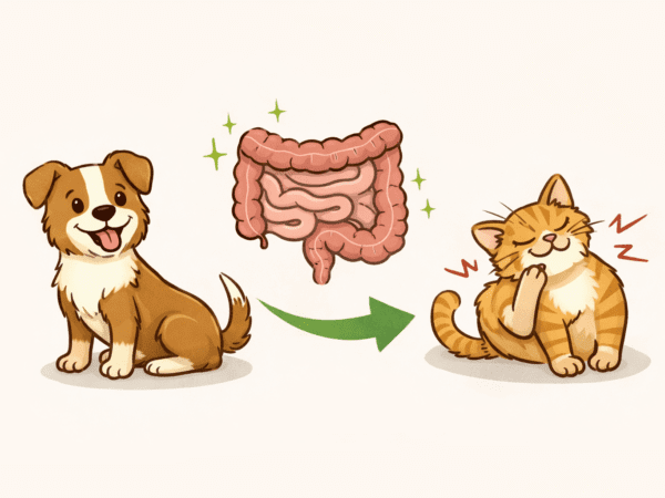Chronische jeuk bij hond of kat? De rol van darmen en voeding